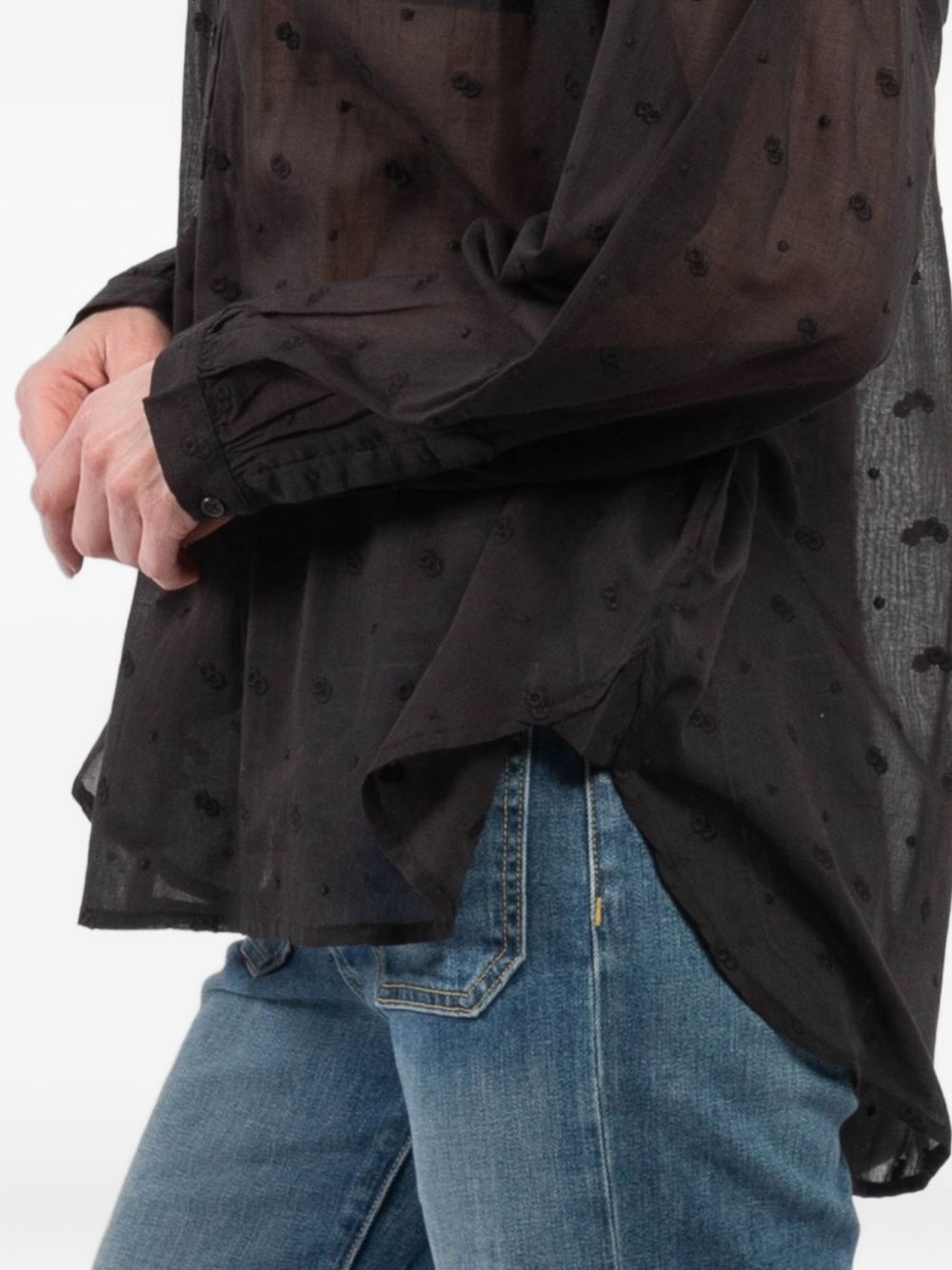 embroidered balloon-sleeve blouse - 5