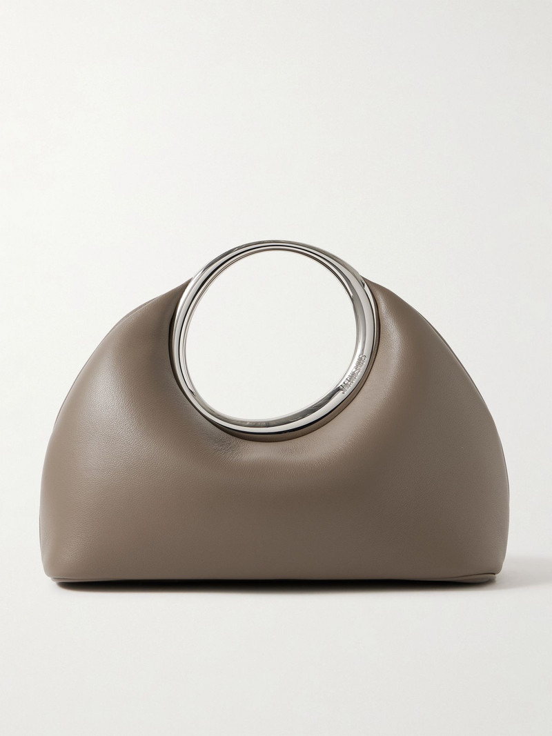 The Calino small leather tote Taupe 1