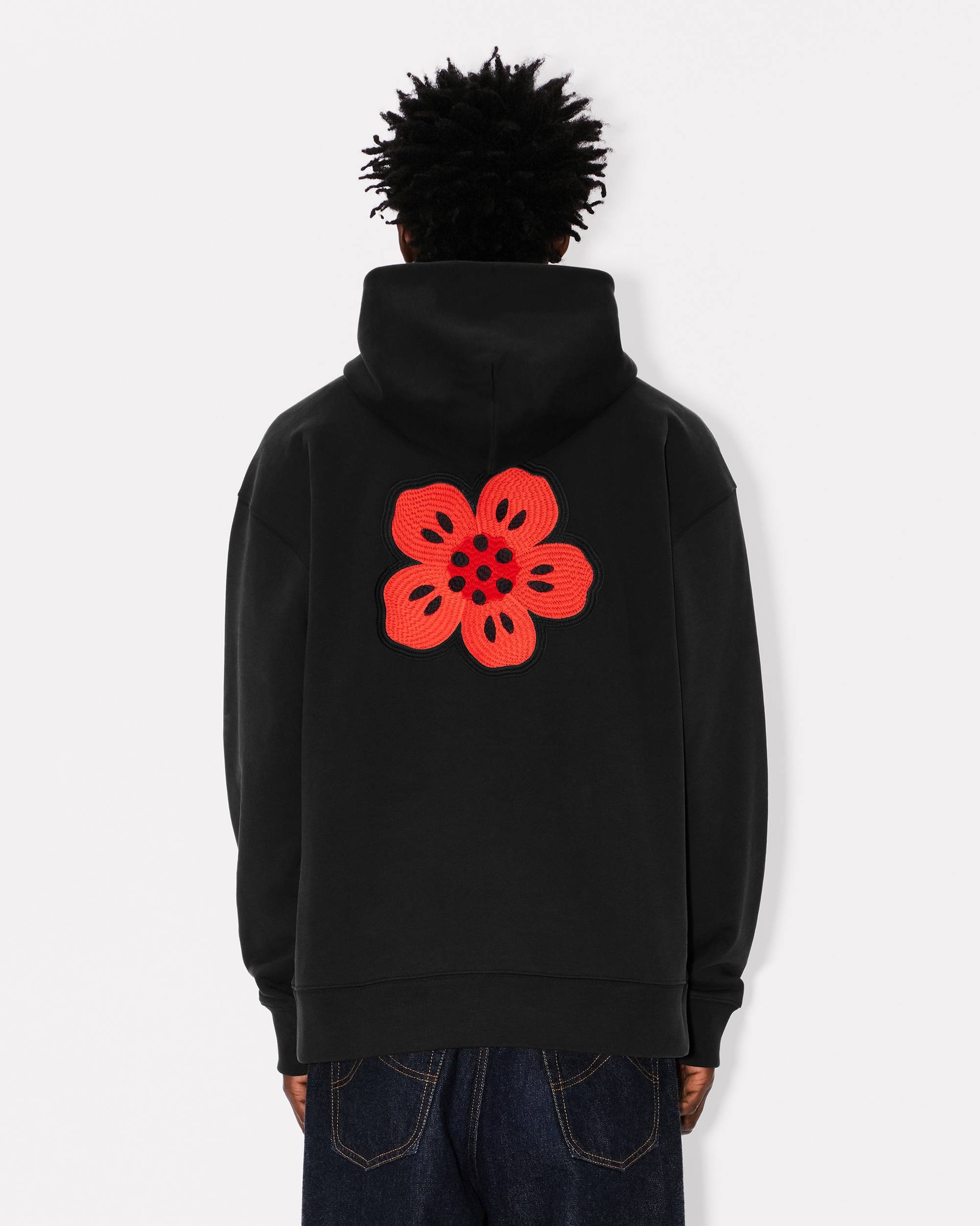 'Boke Flower' embroidered oversized hoodie in cotton - 4