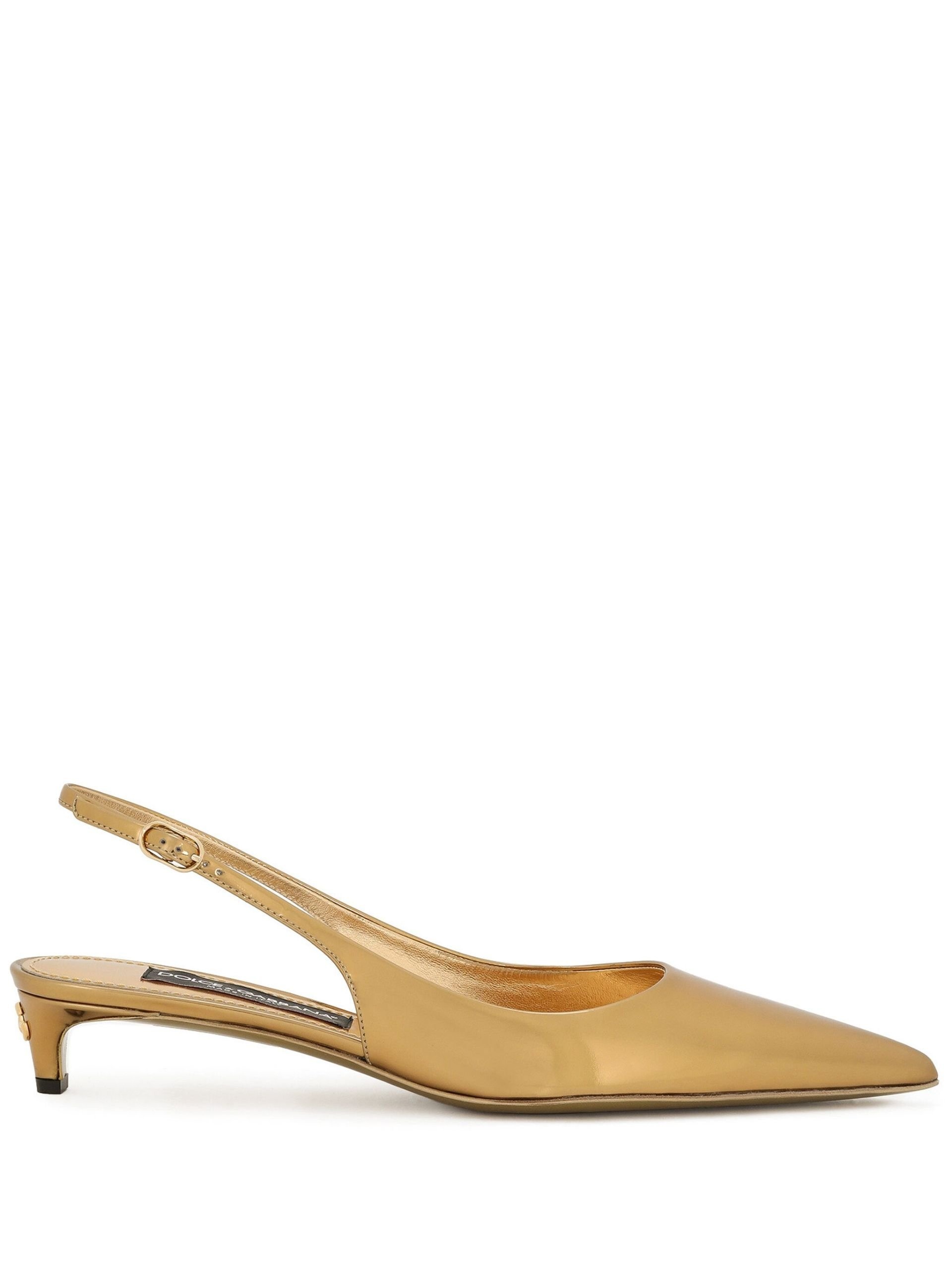 Gold-Tone Lollo 30 Leather Pumps - 1