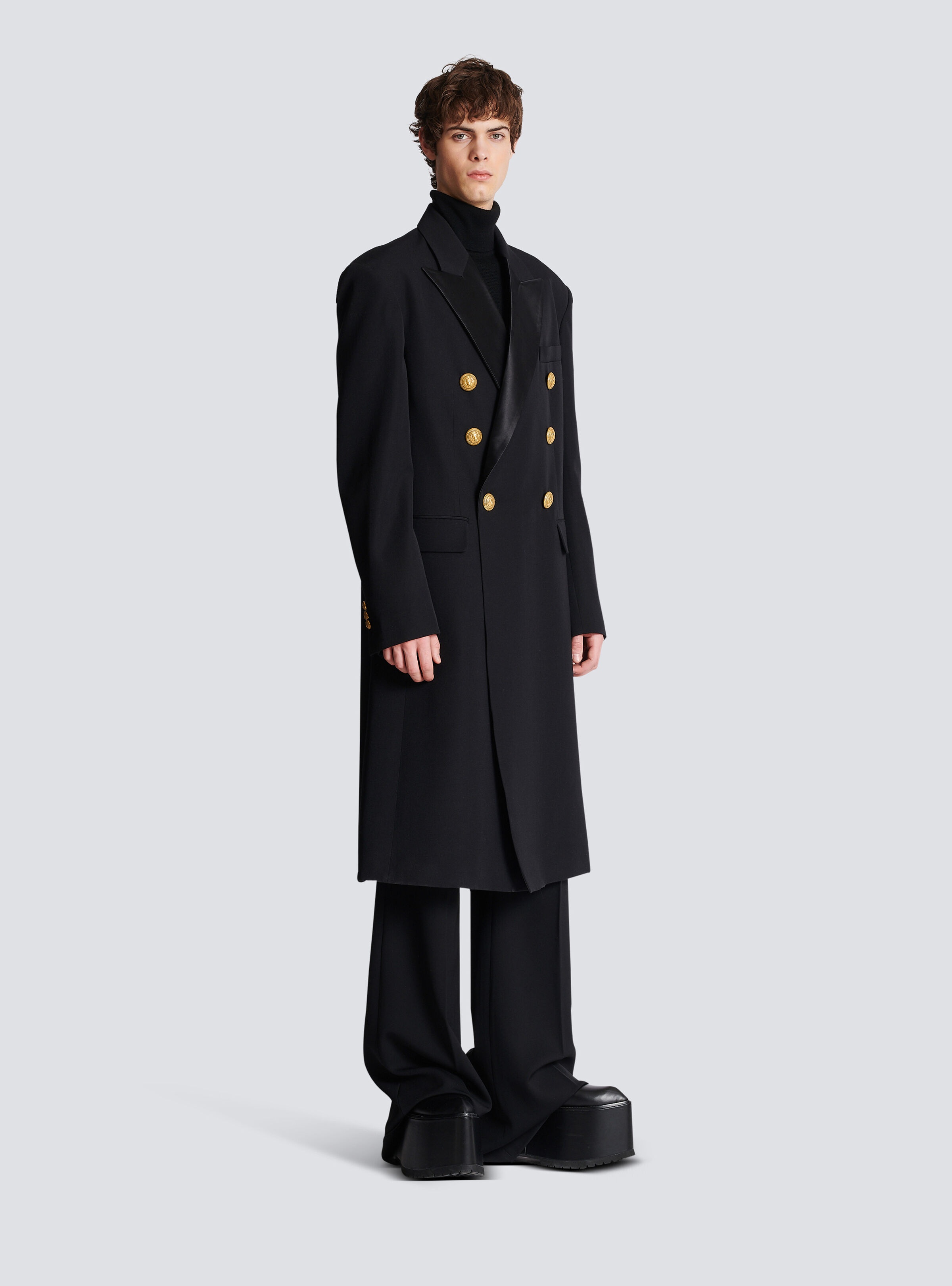 Long military-style coat - 3