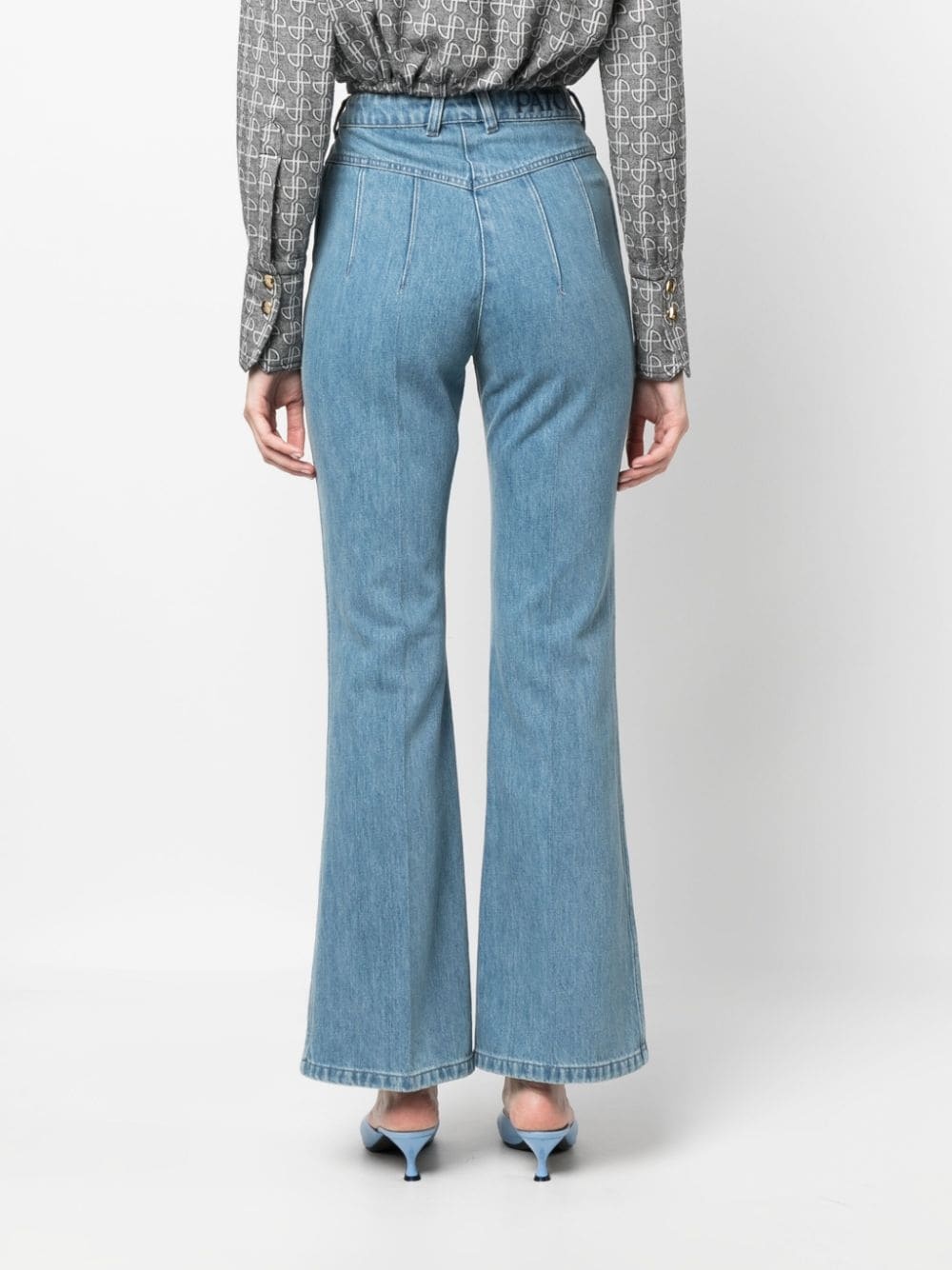 organic-denim flared jeans - 4