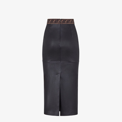 FENDI Black leather skirt outlook