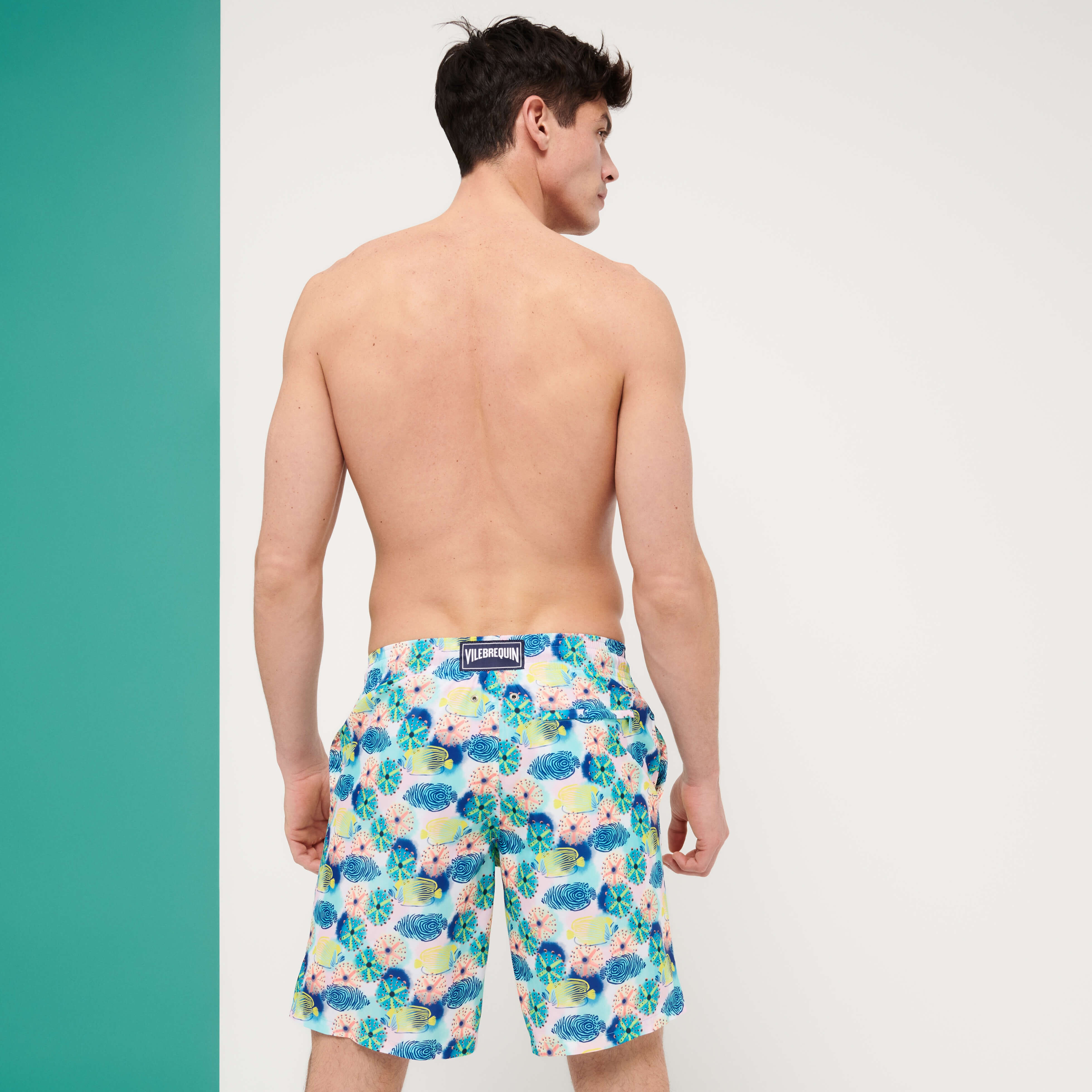 Men Swim Trunks Long Ultra-light and packable Urchins & Fishes - 4