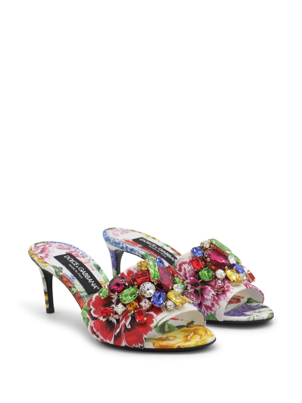 floral embellished sandals - 2