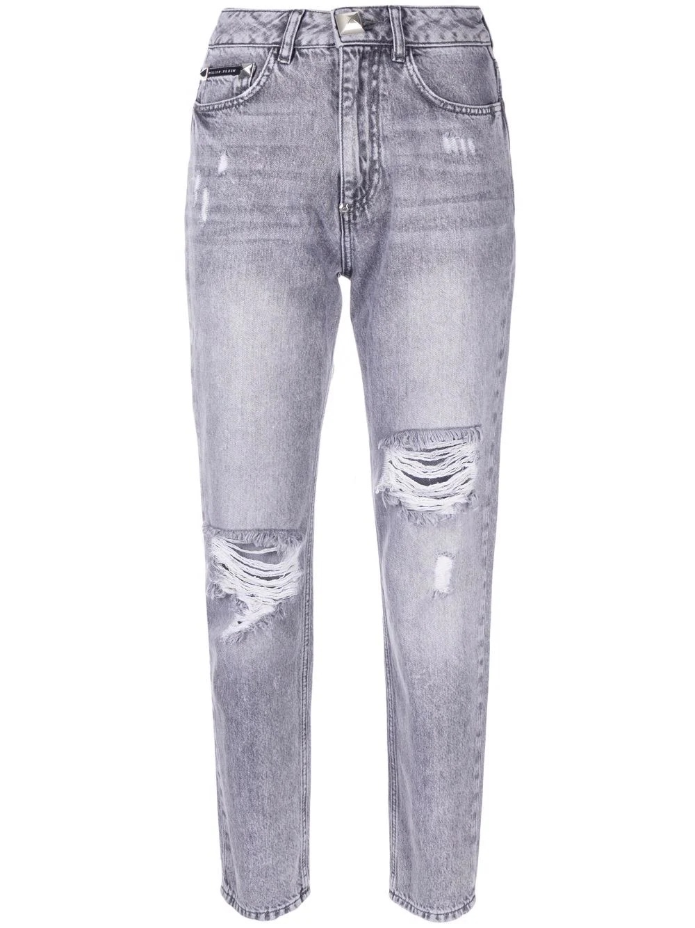 ripped cropped jeans - 1