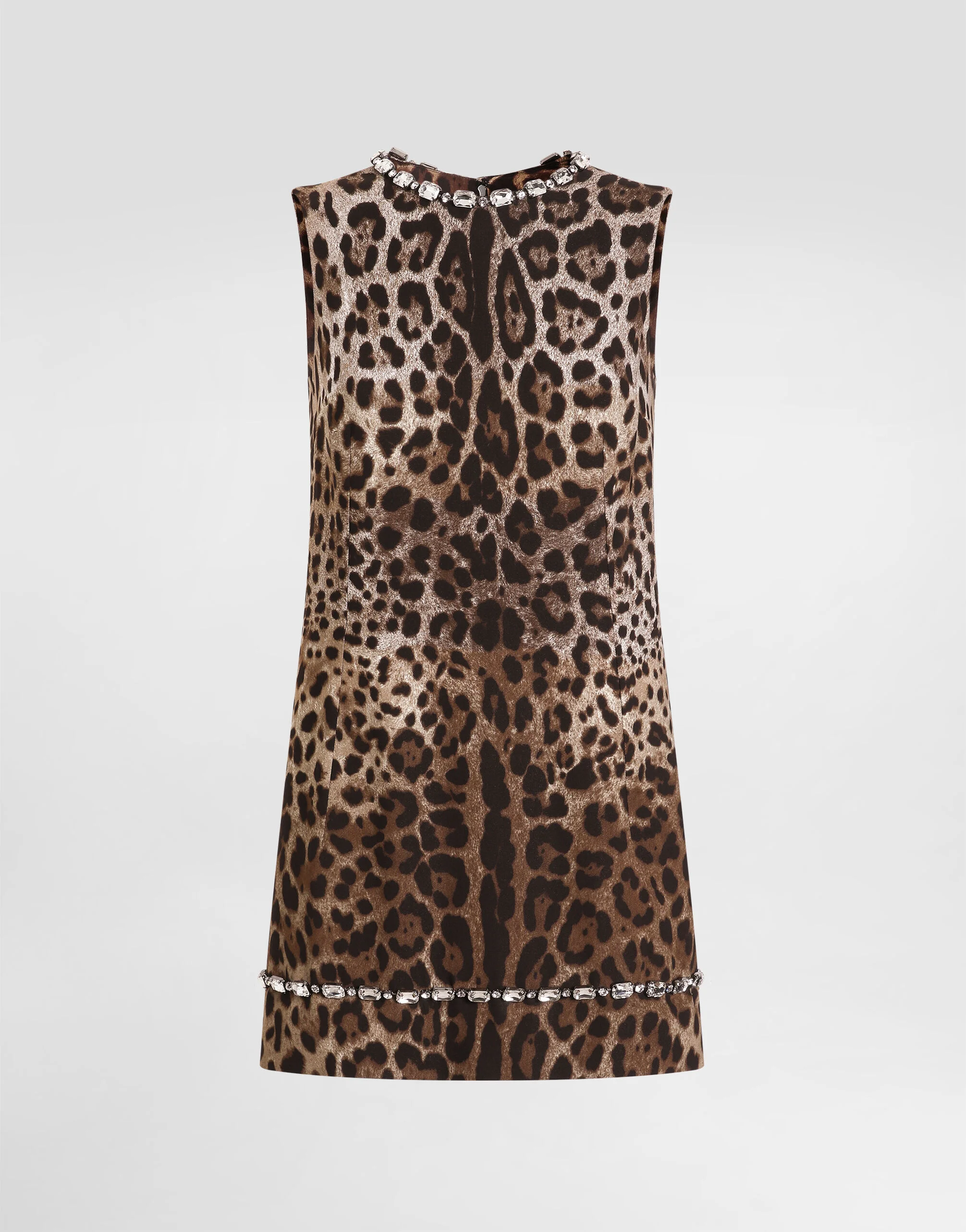 Leo-print cady dress - 1