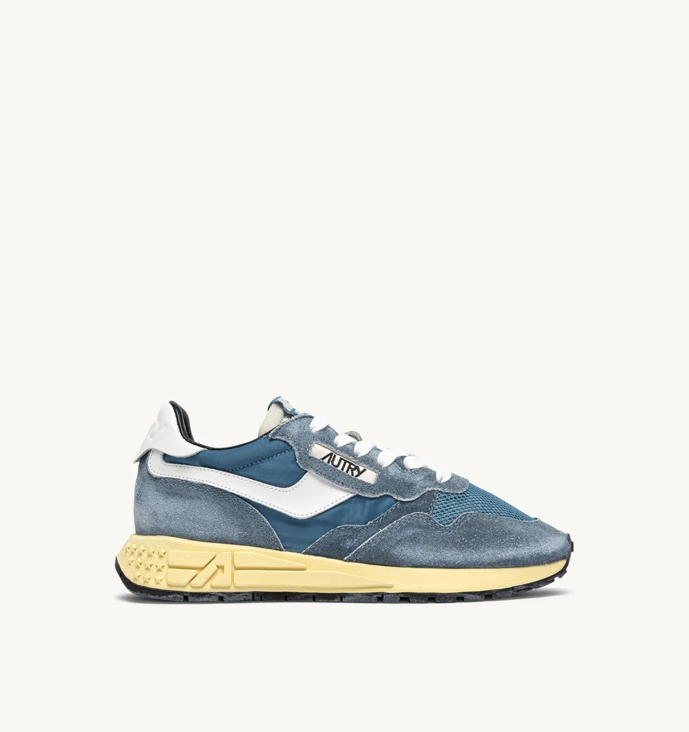 REELWIND LOW SNEAKERS IN WHITE AND SKY SUGAR NYLON AND SUEDE - 1