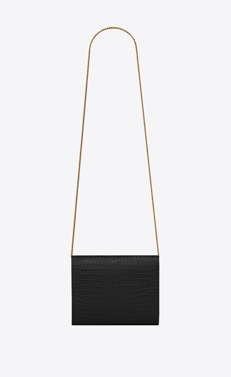 cassandra chain wallet in crocodile-embossed shiny leather 3