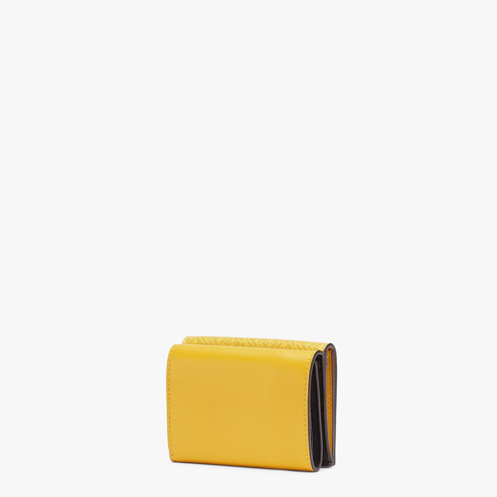 Yellow leather tri-fold wallet - 2