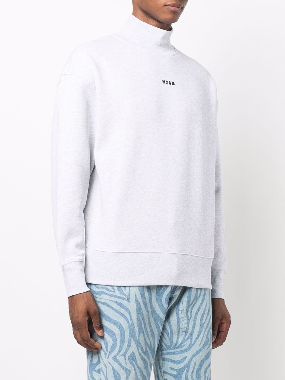 logo-print mock-neck sweatshirt - 3