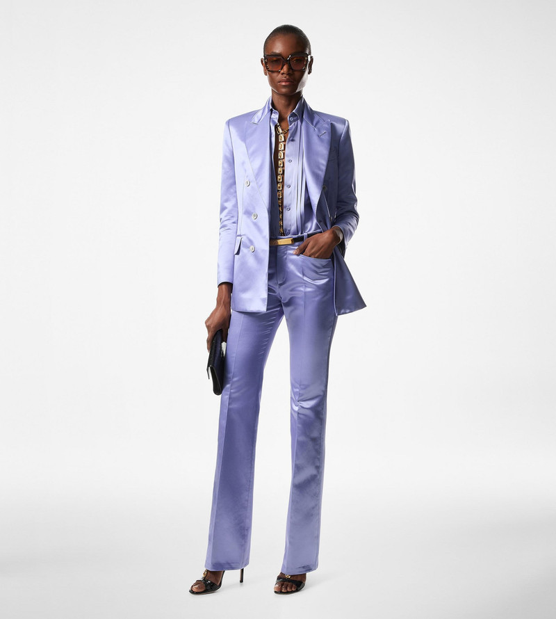 FLUID CHARMEUSE SILK SHIRT WITH PLISSE PLASTRON 3