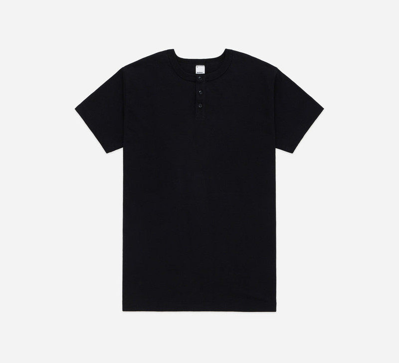 Short Sleeve Henley - Black 1