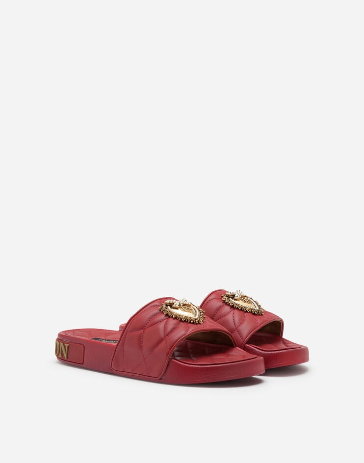 Beachwear Devotion sliders in matelassé nappa leather - 2