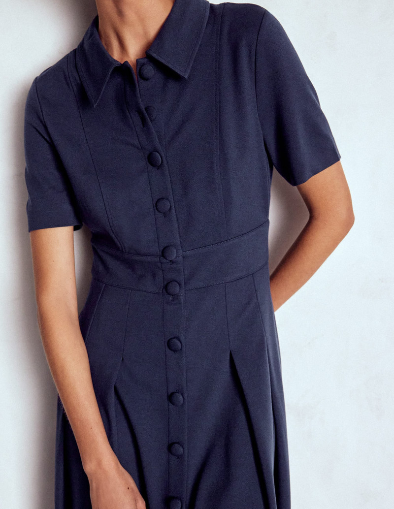 Bridget Ponte Shirt Dress-Navy 4