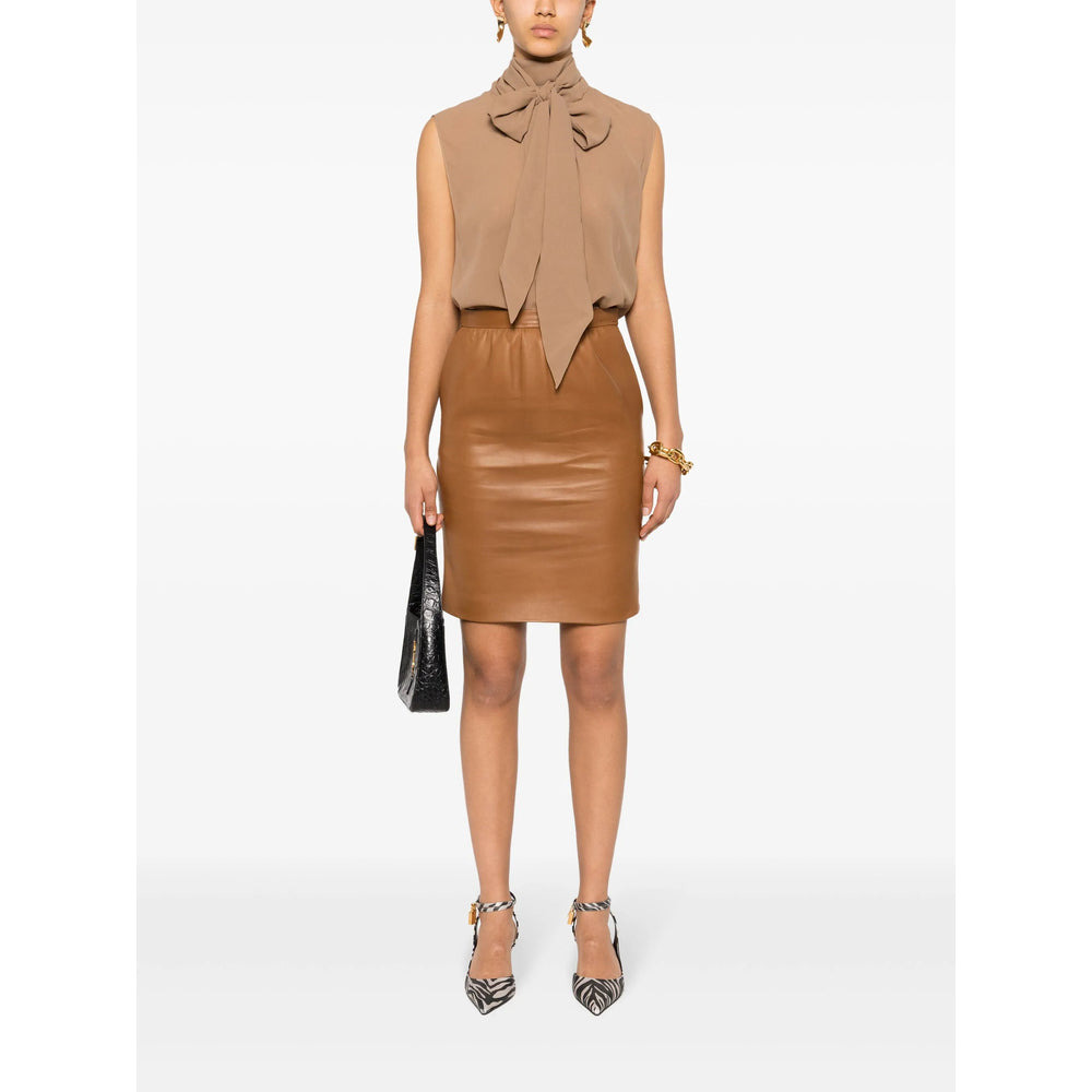 Saint Laurent Brown Skirts - Pencil Skirts Women - 5
