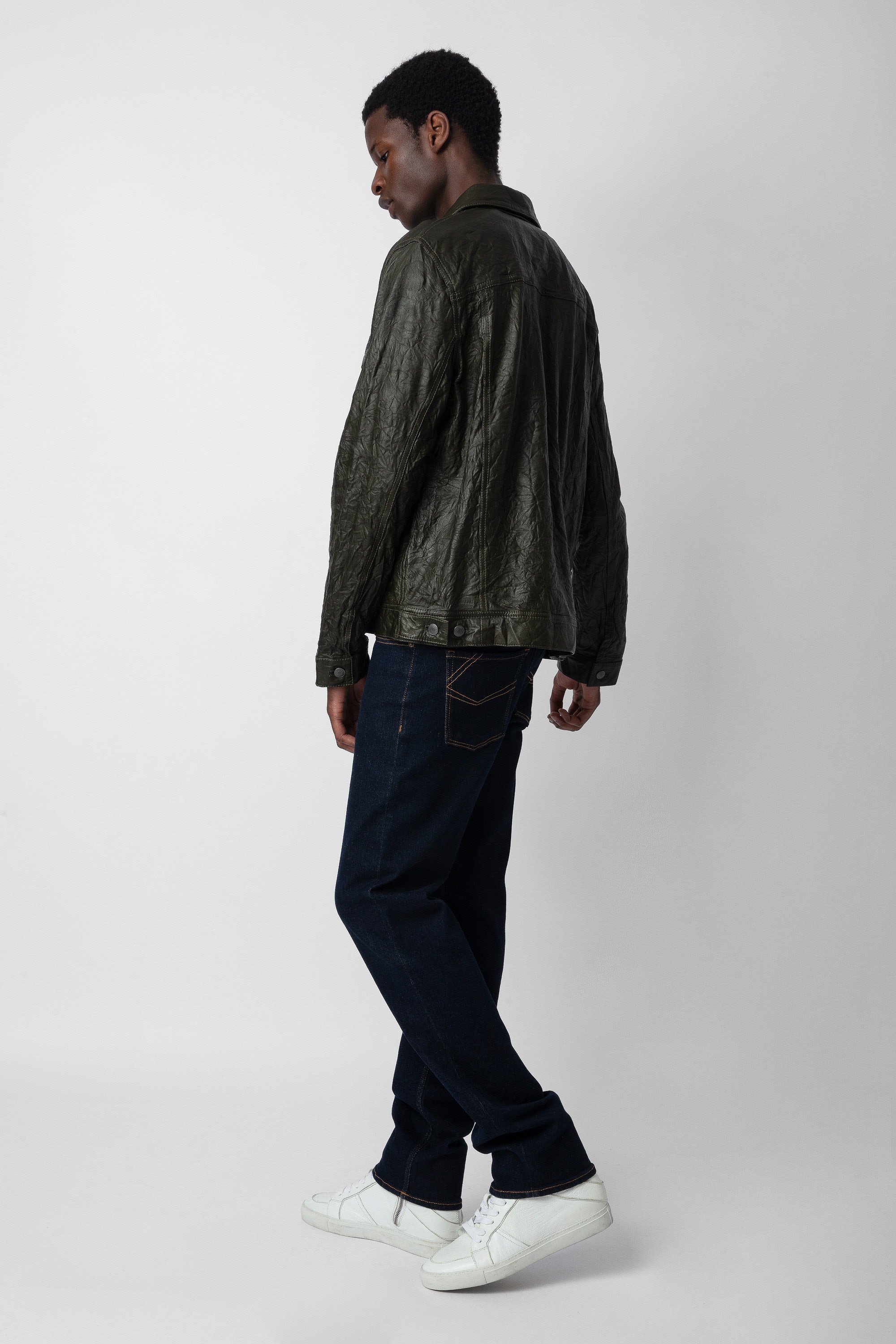 Base Crinkled Leather Jacket - 4