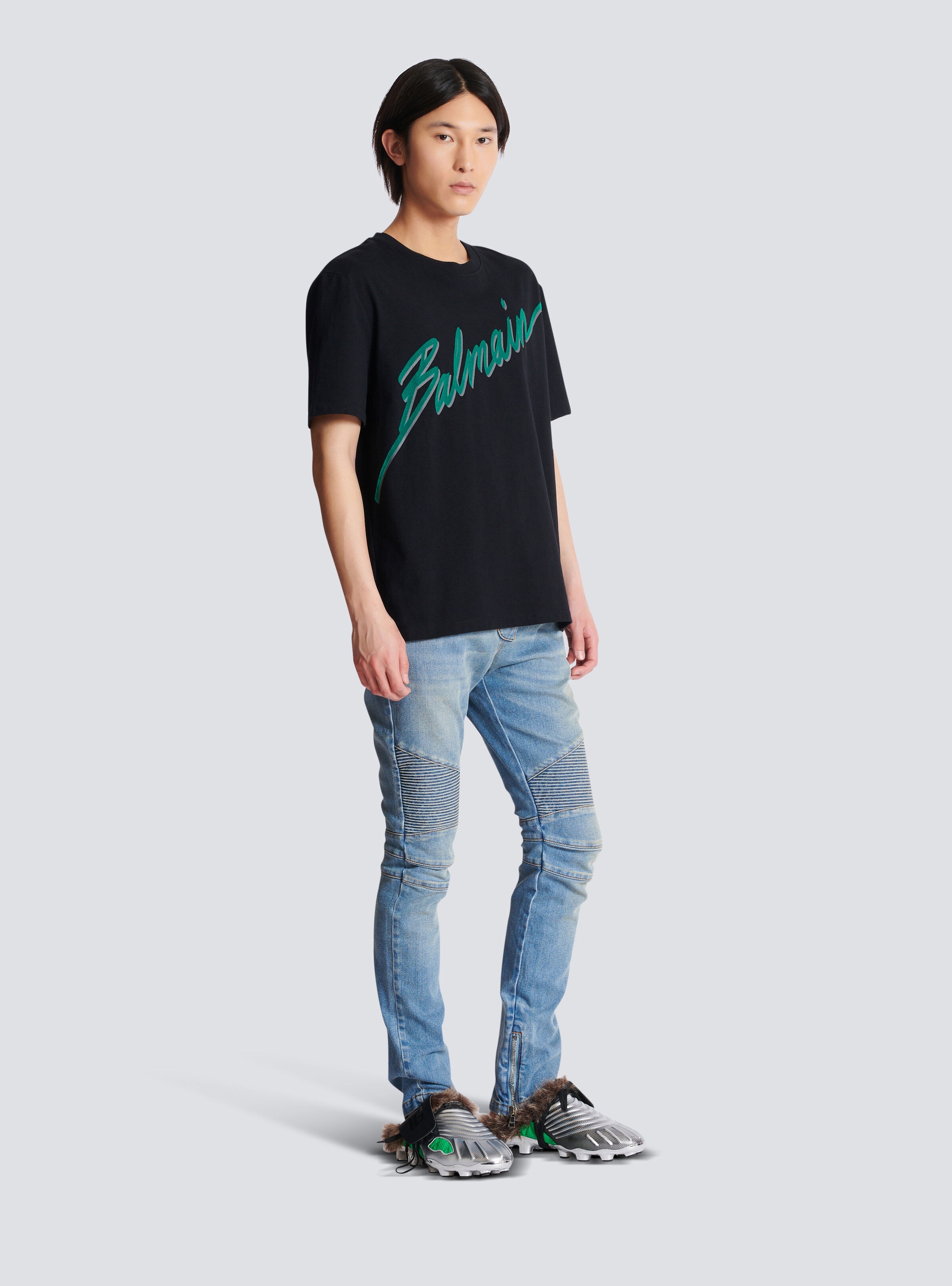 Balmain Lettre flocked T-shirt - 3
