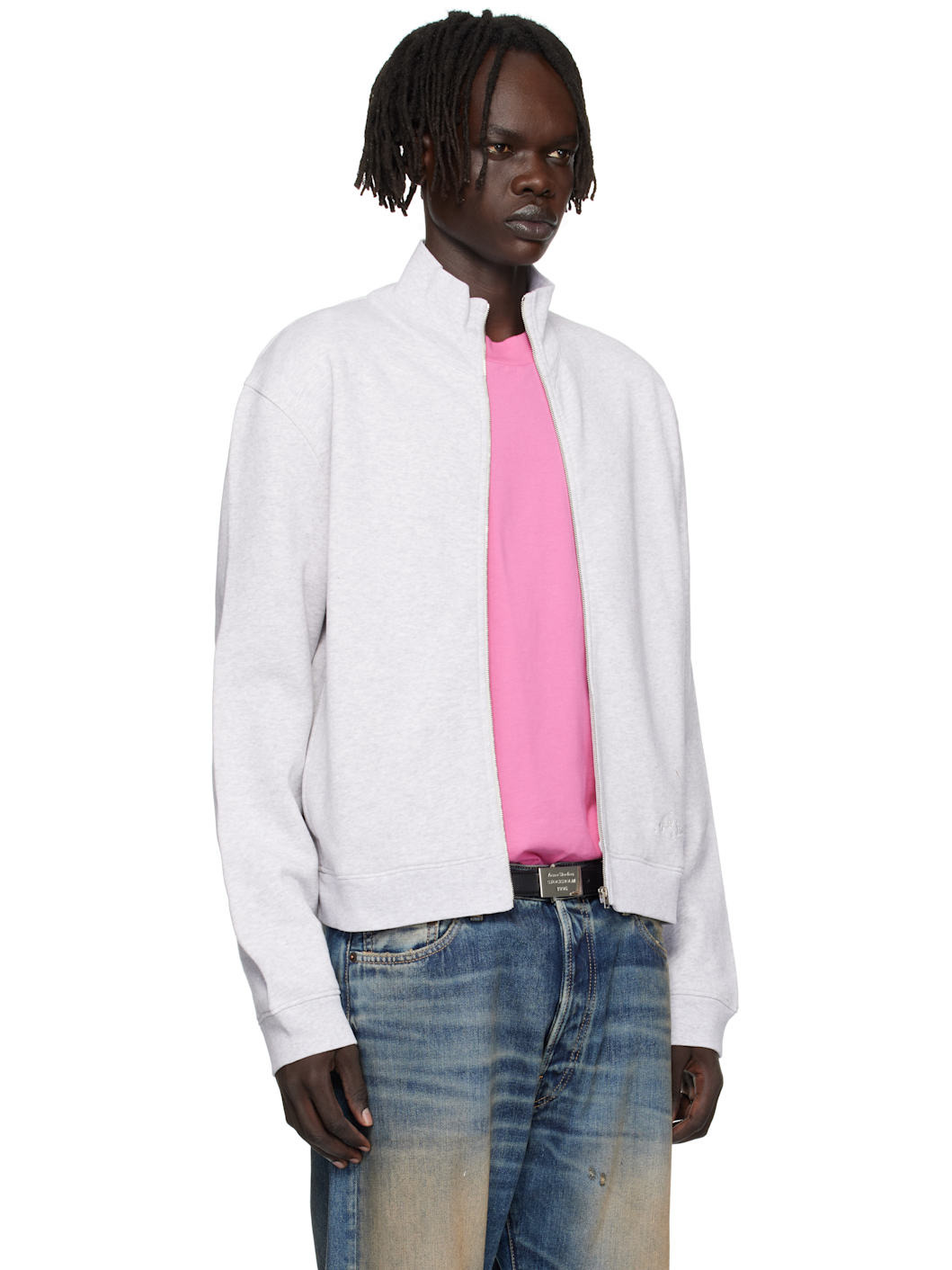 Gray Zip-Up Sweatshirt - 2