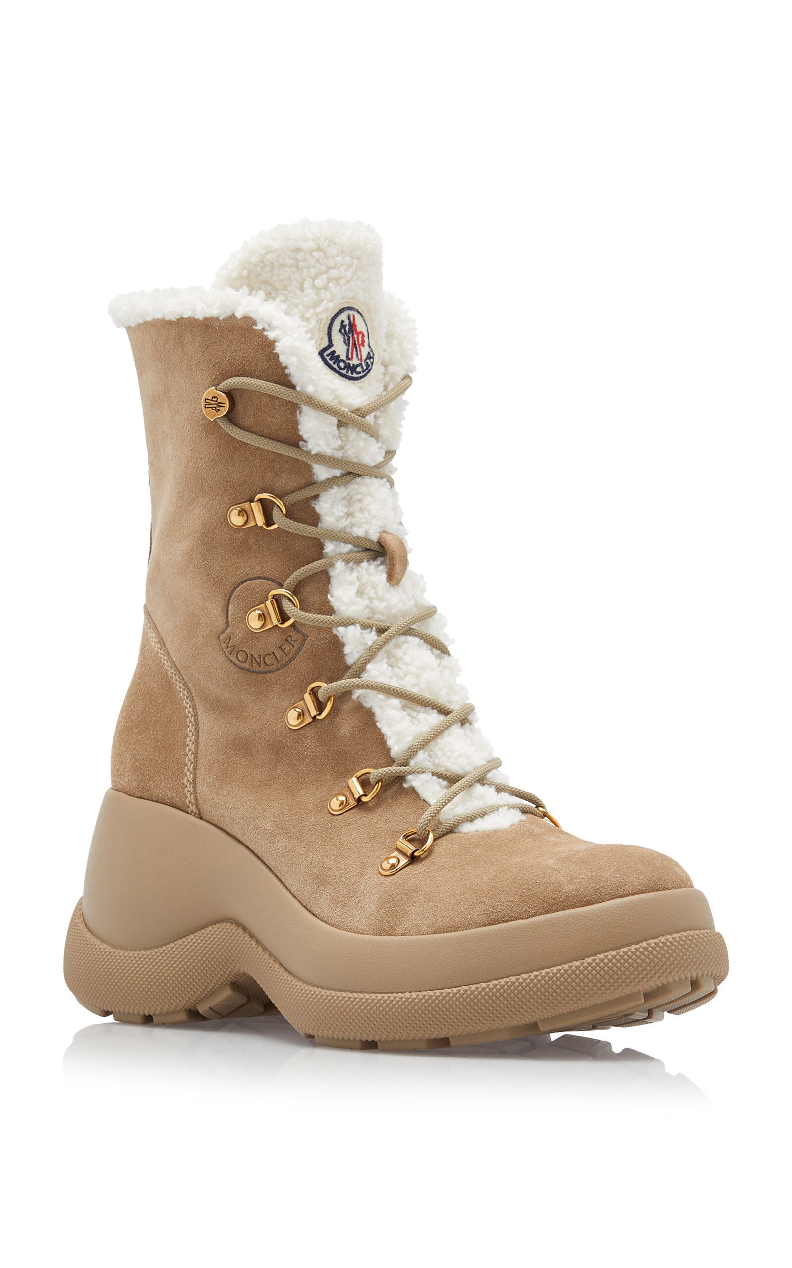 Resile Trek Sherpa-Lined Suede Ankle Boots tan - 5