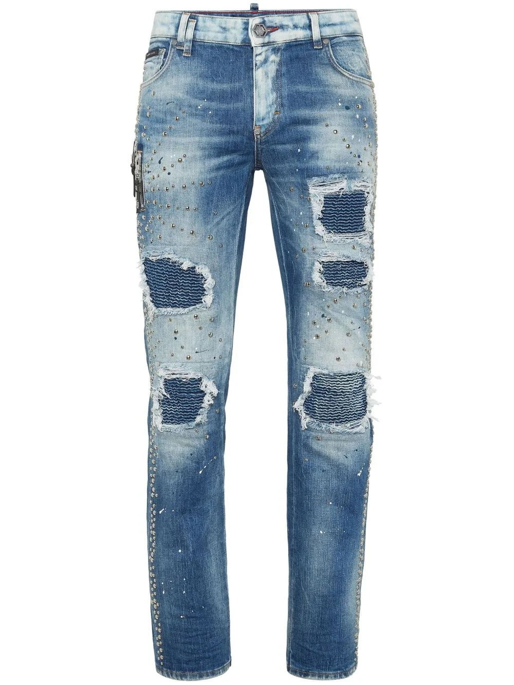 stud-embellished jeans - 1