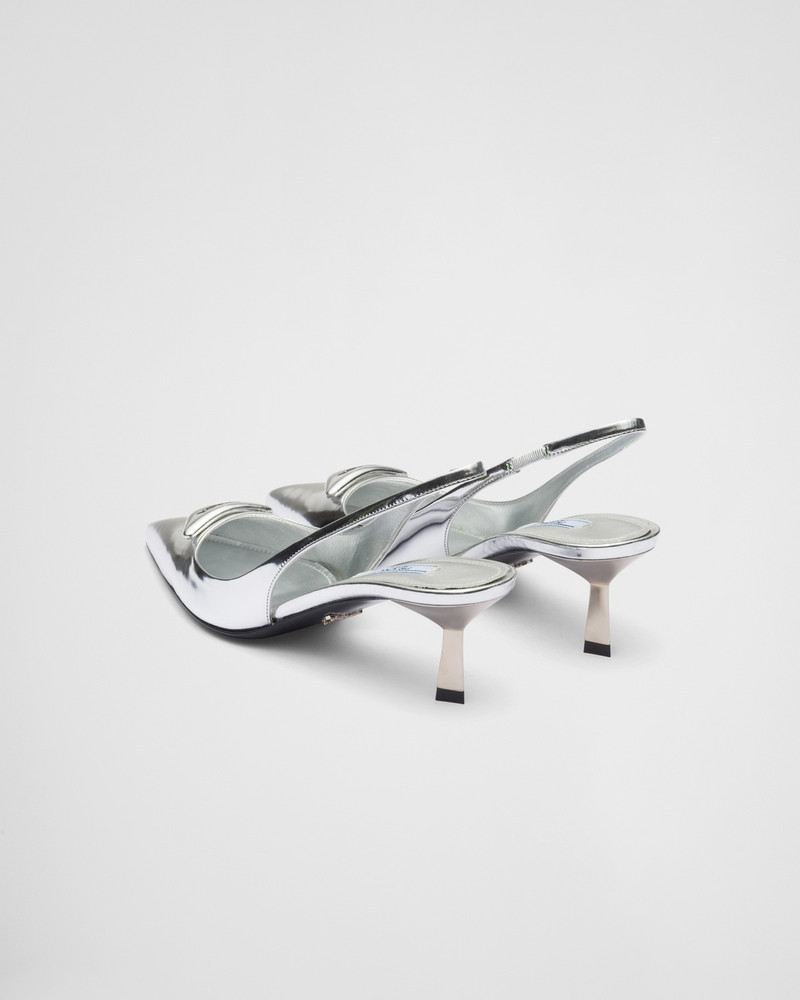 Brushed leather slingback pumps 5