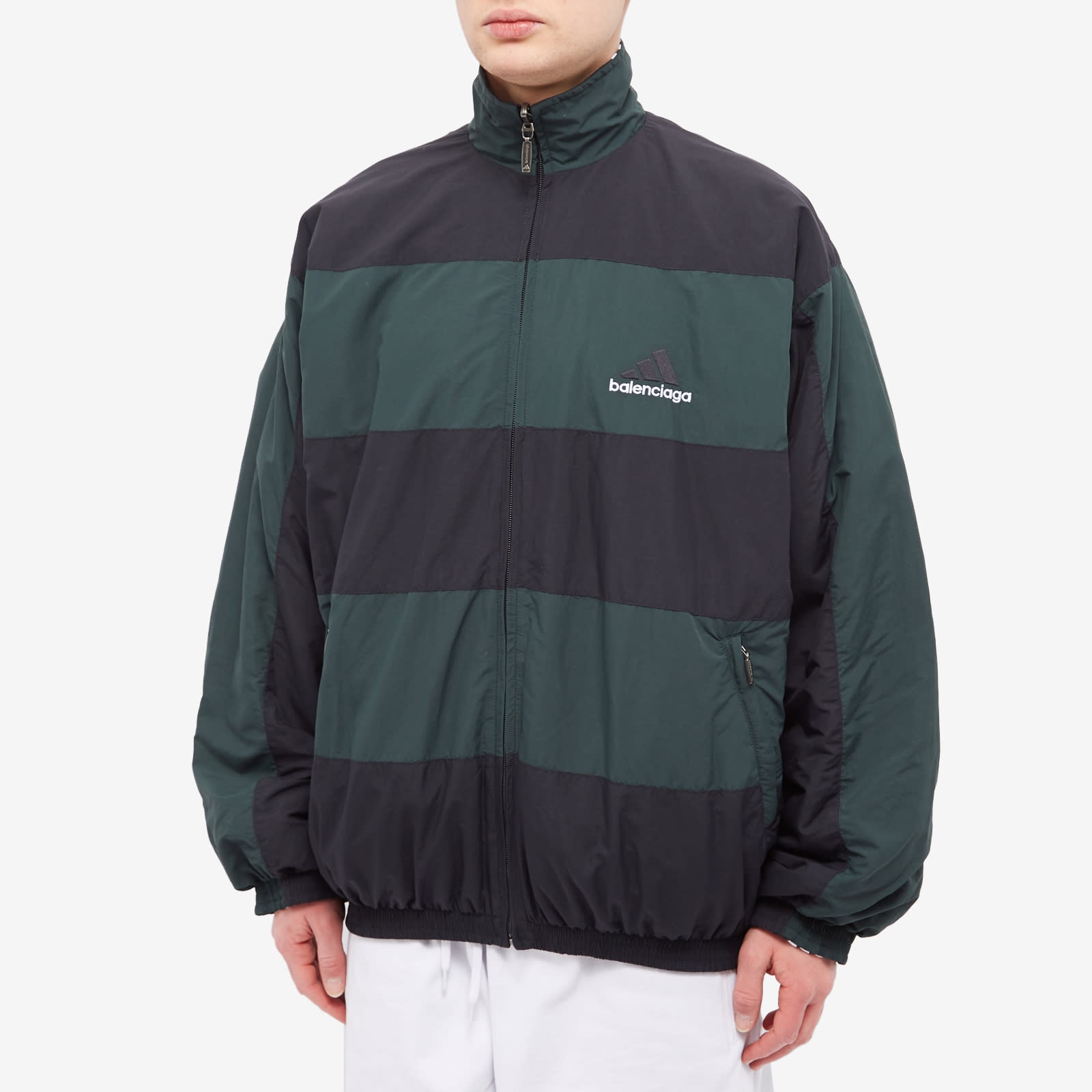 常田着balenciaga adidas reversible jacket Balenciaga x Adidas Reversible Tracksuit Jacket Black Green