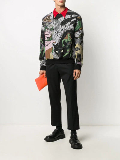 MSGM intarsia cartoon sweatshirt outlook