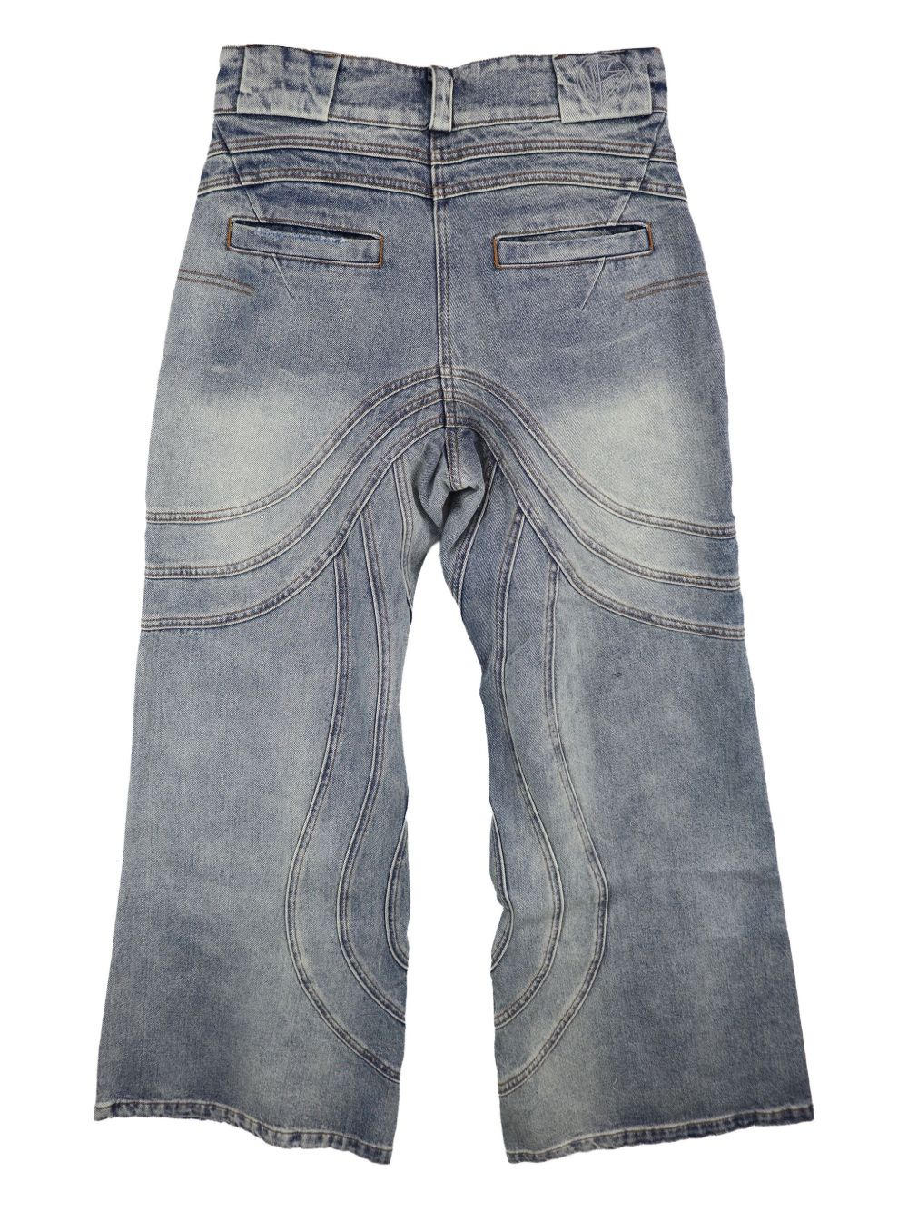 wave-pattern jeans - 2
