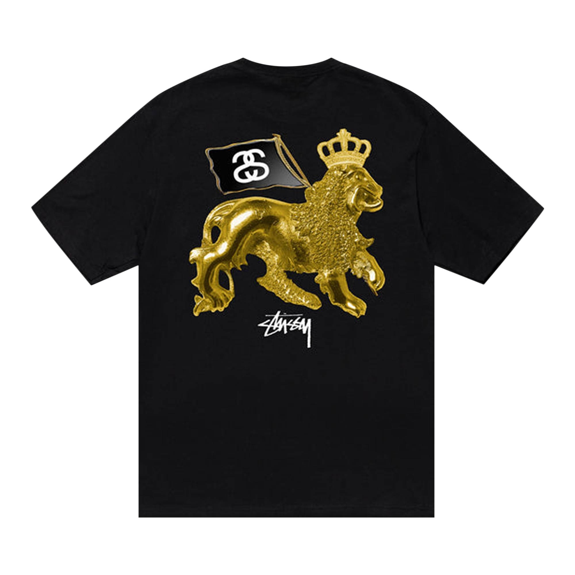 Stussy Gold Lion Tee 'Black' - 2