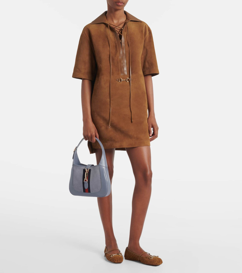 GUCCI Jackie 1961 Medium suede and leather tote bag outlook