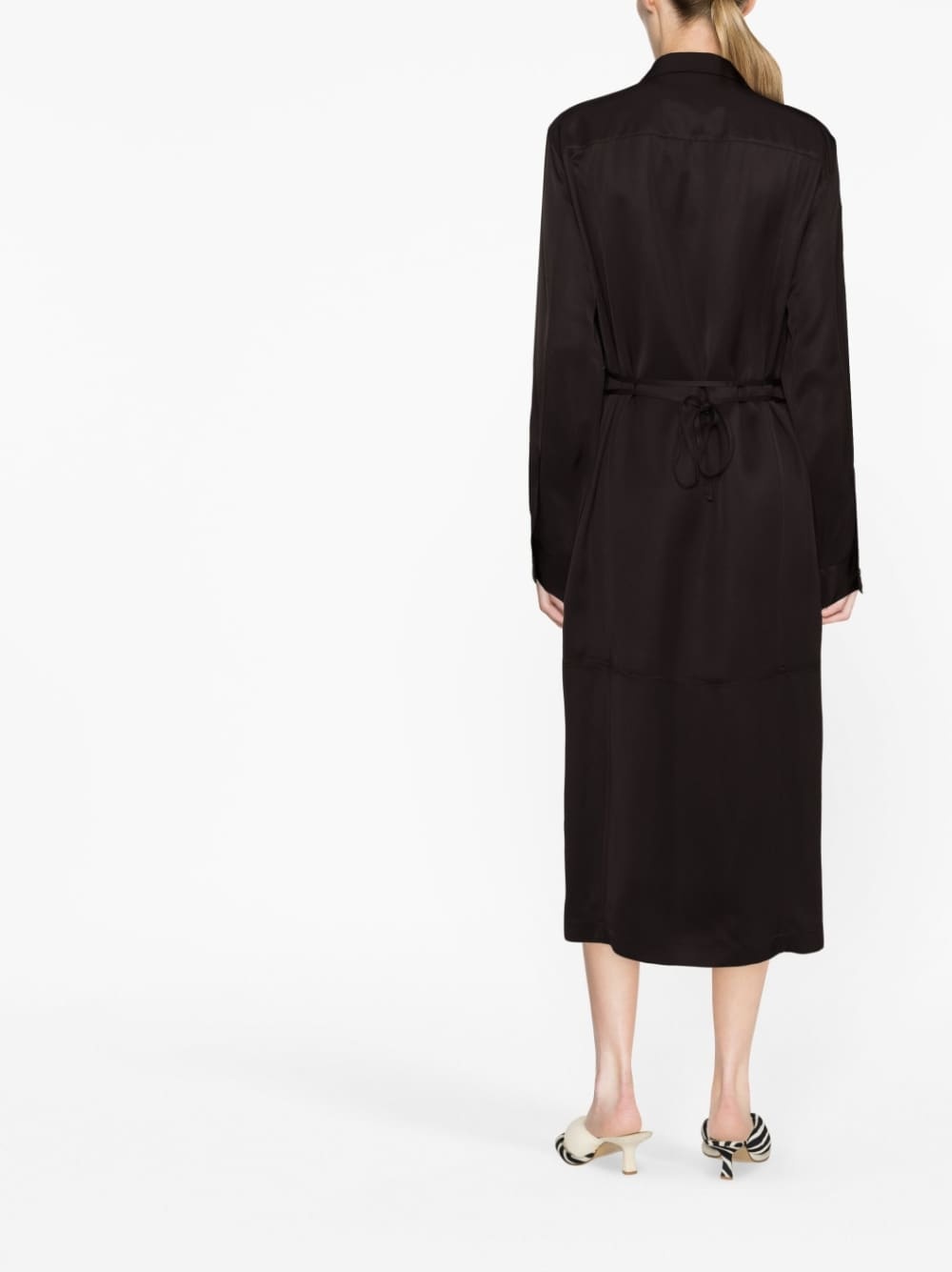 single-breasted belted-waist coat - 4