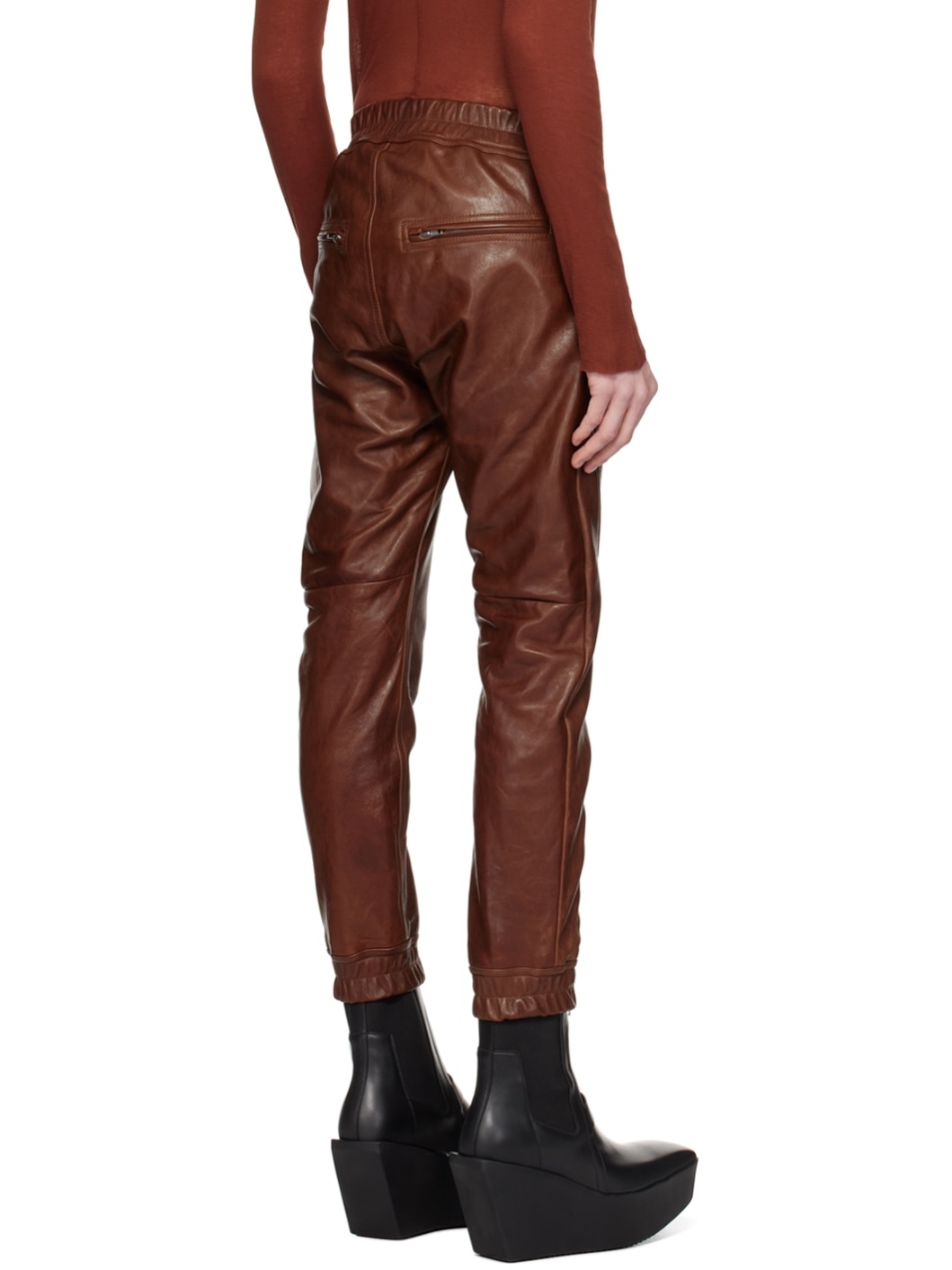 Brown Luxor Leather Pants - 3