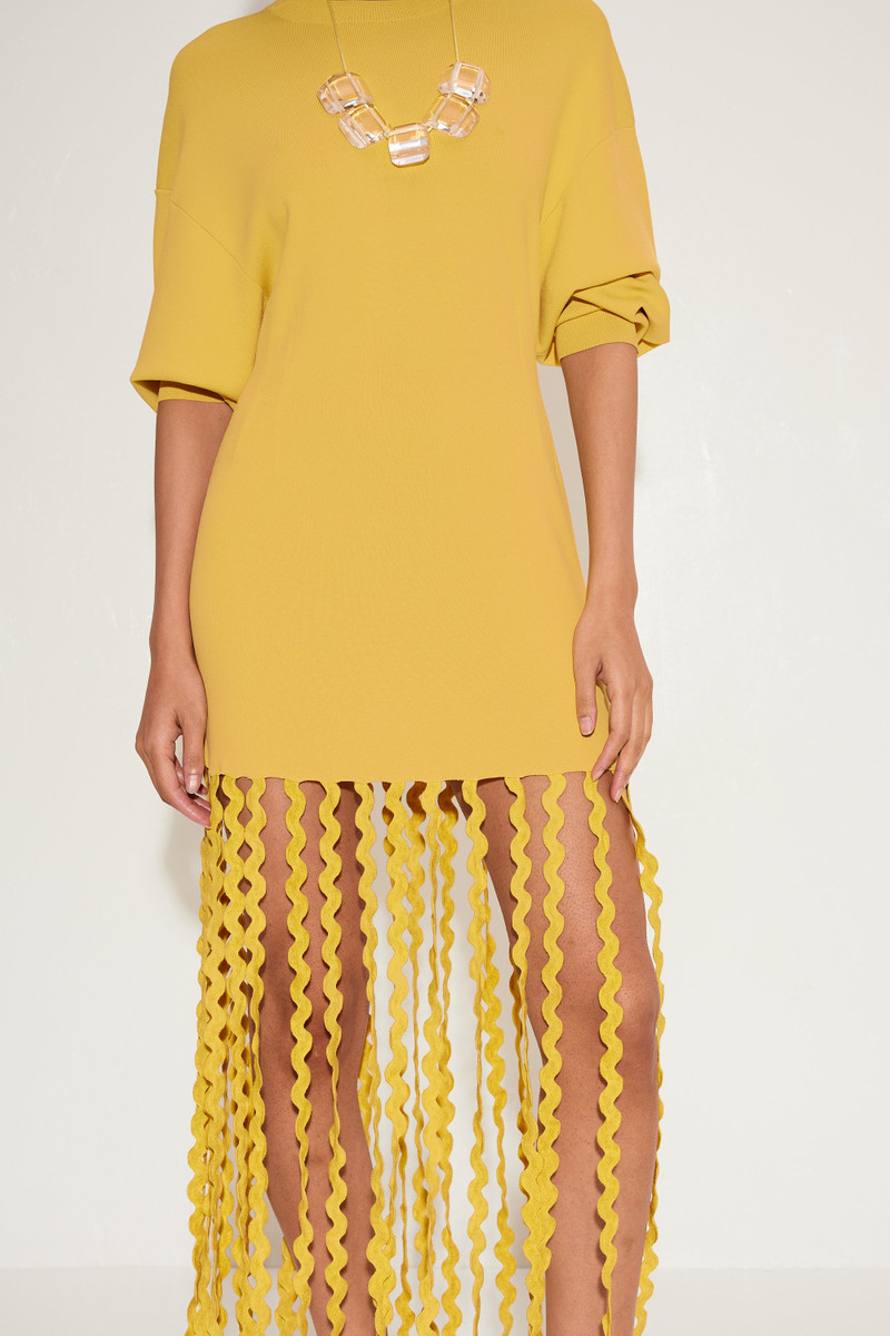 Wallis Knit Fringe Dress in Butter 5