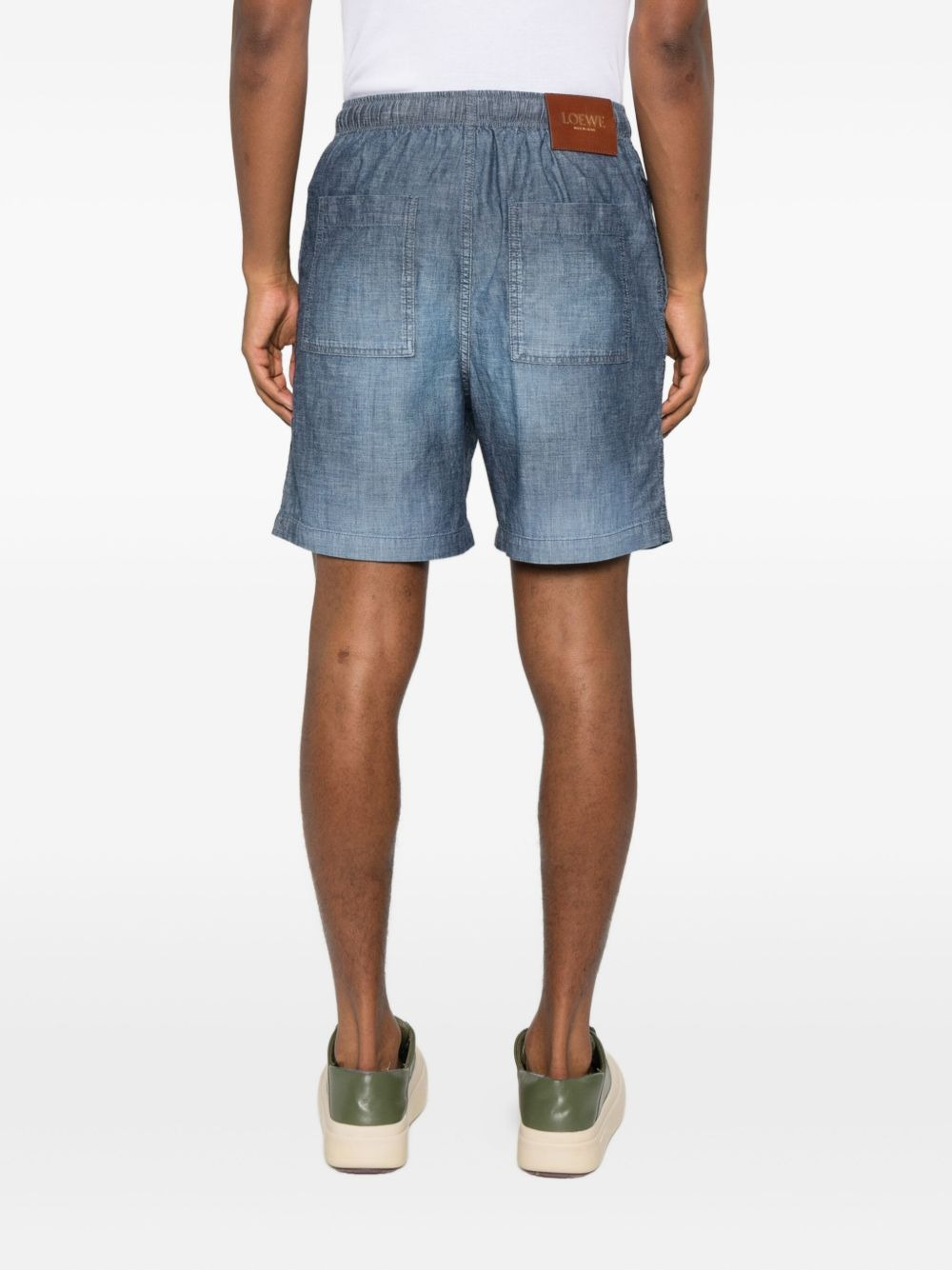 elasticated-waist cotton shorts - 4