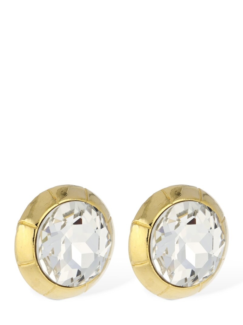 Round crystal stud earrings - 3