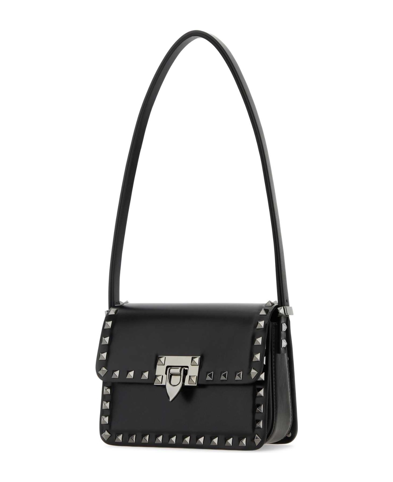 Black Leather Rockstud23 Shoulder Bagâ - 2