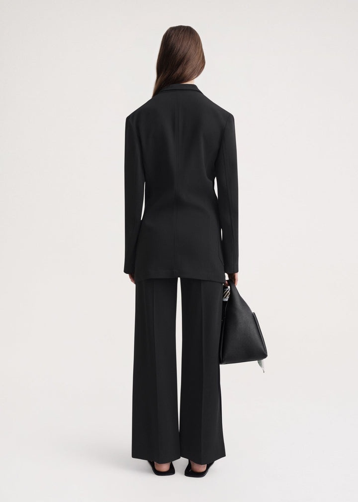 Slim viscose-blend blazer black - 4