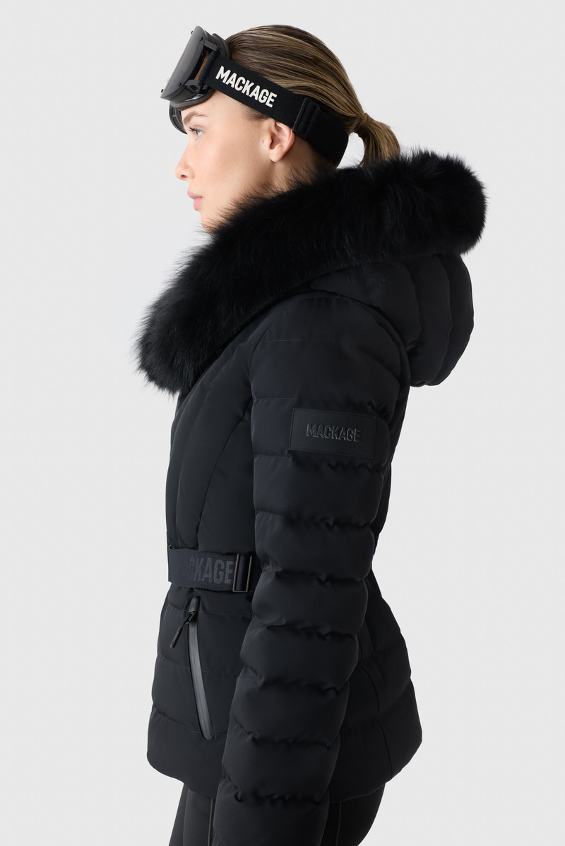 ELITA-ZR Down ski jacket with removable blue fox fur trim 8