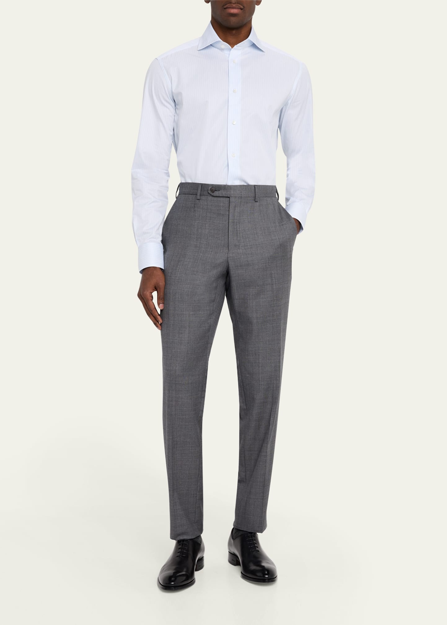 Men's Trecapi Cotton Multi-Stripe Dress Shirt - 2
