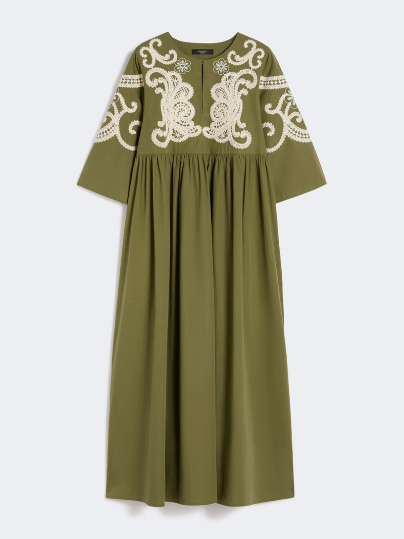 TILDE Soft cotton poplin dress - KAKI 1