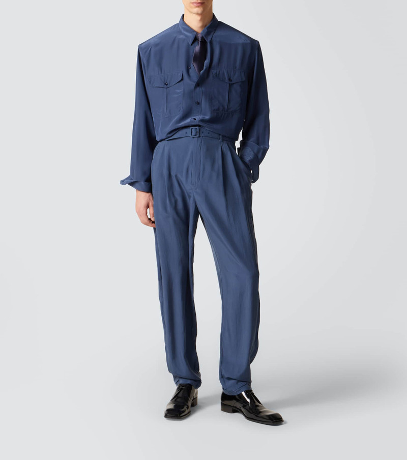 SAINT LAURENT Silk habotai straight pants outlook