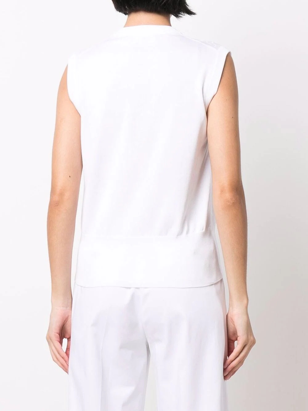 floral-embroidery open-work tank top - 4