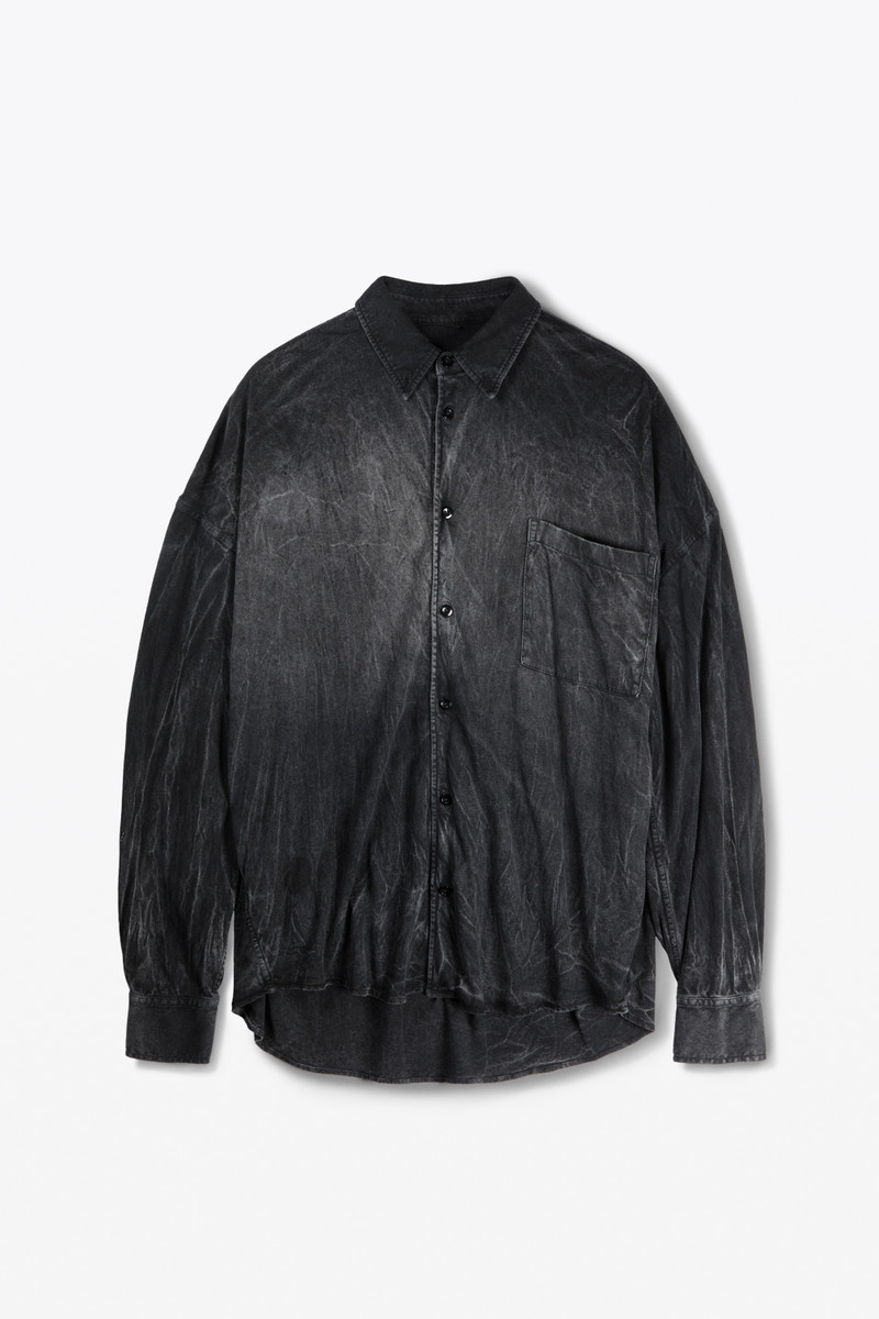 creased wash button up in cotton hemp jersey 1