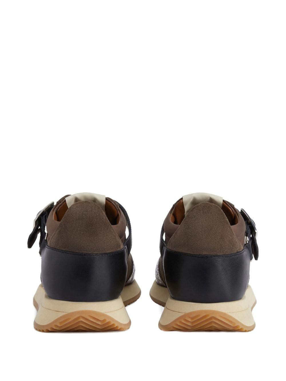 buckle-strap crocodile-effect low-top sneakers - 2