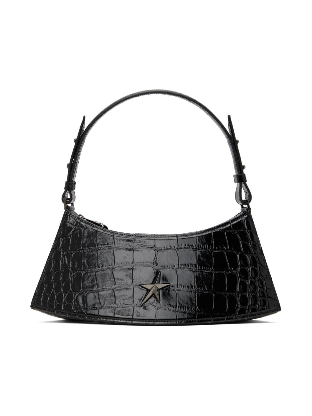Black Embossed Crocodile Zenith Bag - 1