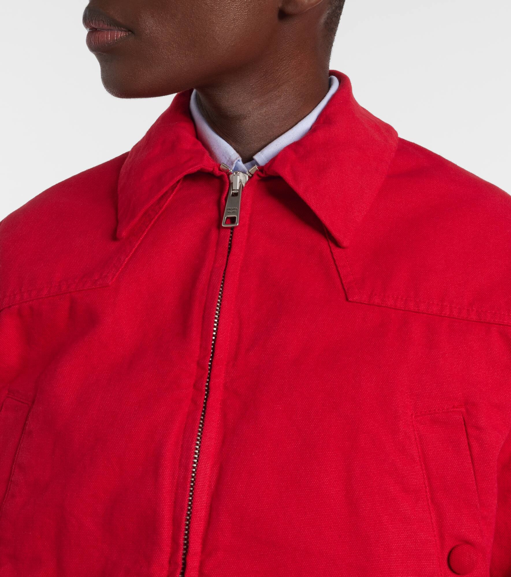 Cropped cotton bomber jacket - 4