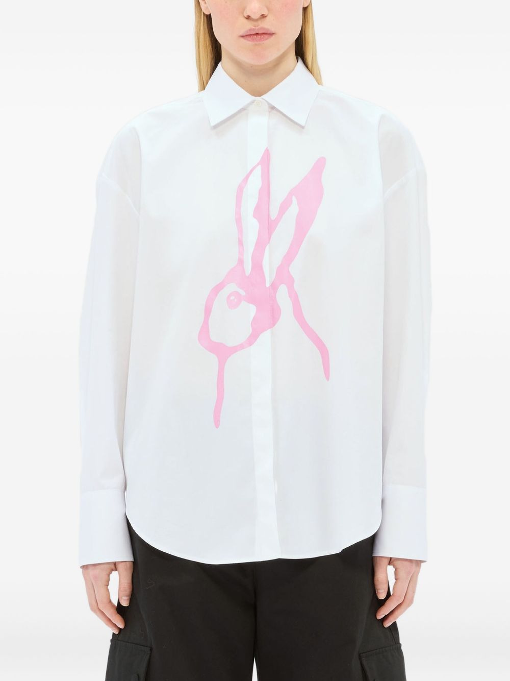 rabbit-print shirt - 3