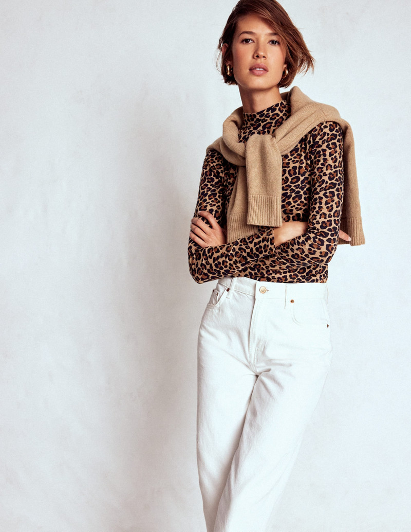 Puff Shoulder Jersey Top-Cheetah Spot 5