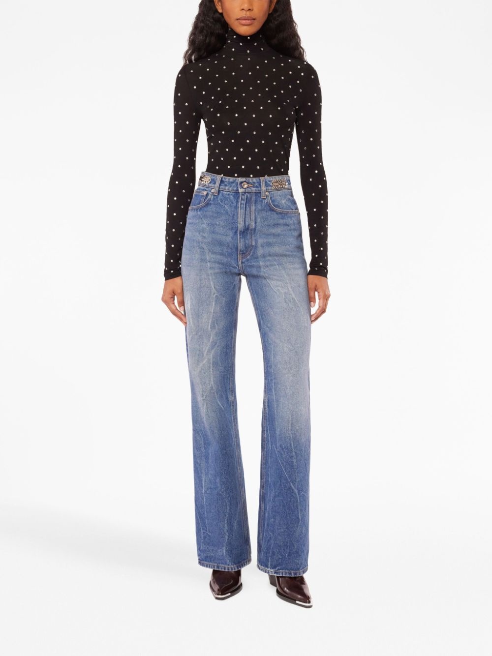 Disc flared jeans - 2